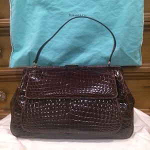 TIFFANY & CO. Brown Crocodile Laurelton Bag